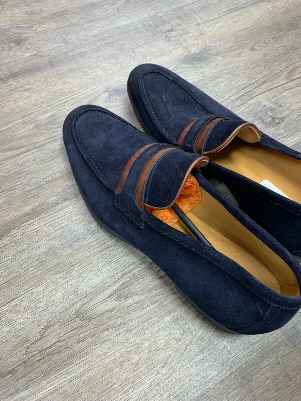 Magnanni Daniel Navy Suede Loafers NWT